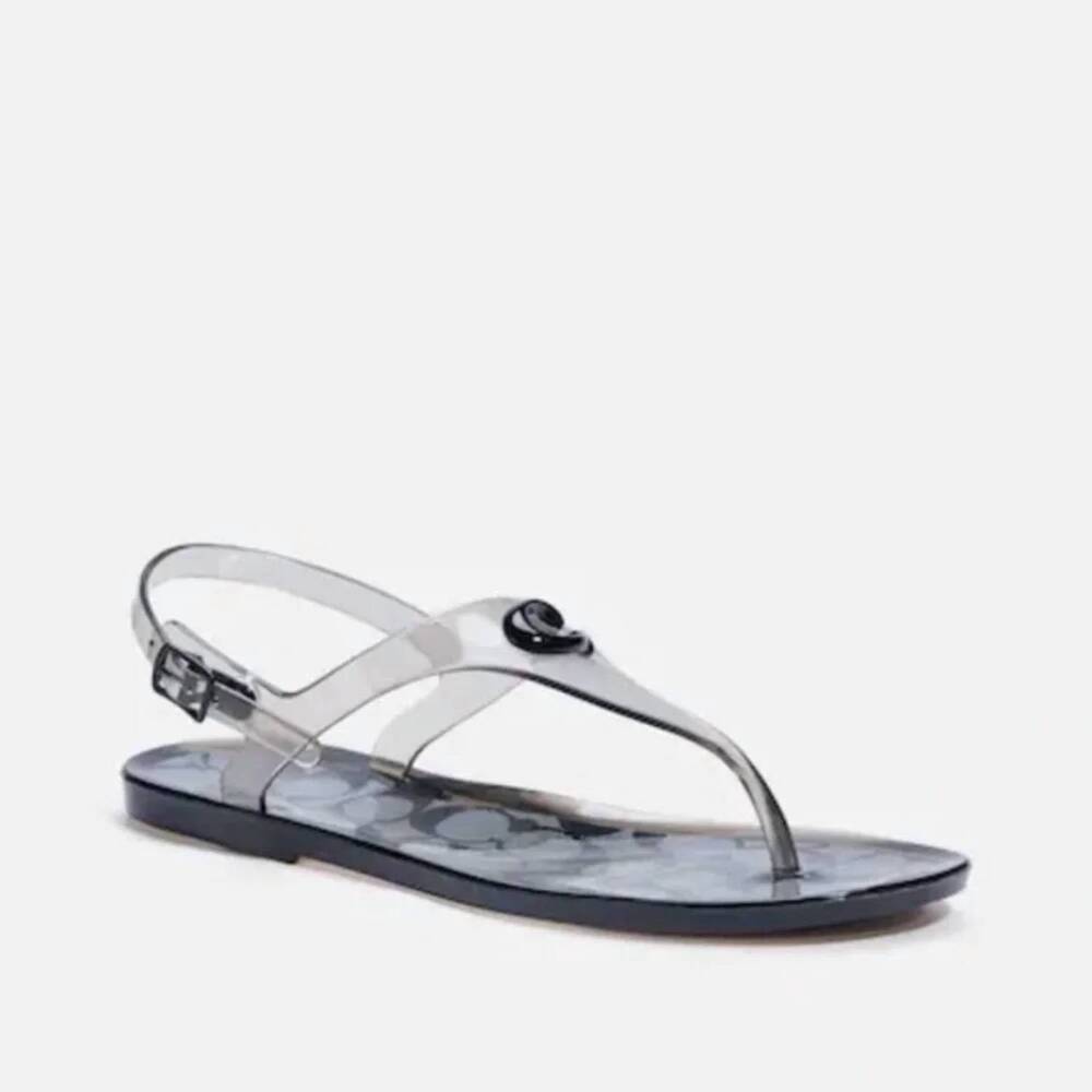 NEW COACH women's natalee jelly sandal in black